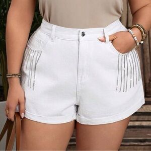 White High-Waisted Women's Shorts